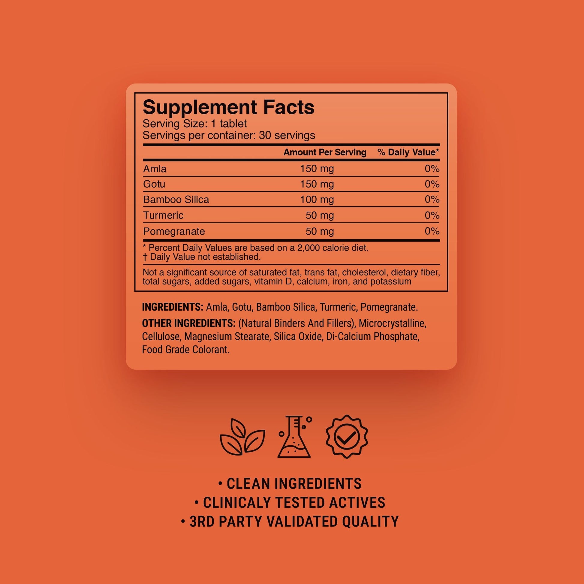 500mg Collagen Support Herbs Tablets - Peach Pomegranate - Mood Tablets