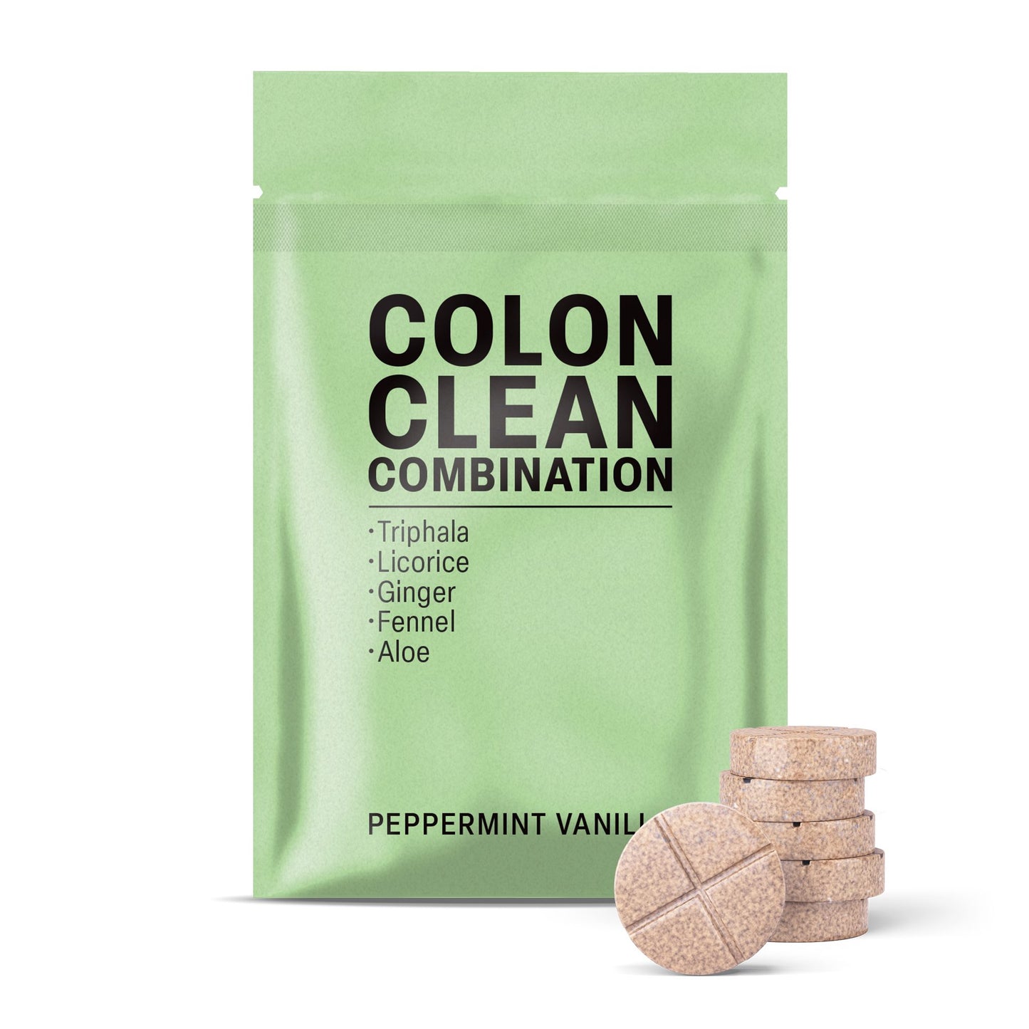 500mg Colon Clean Combination Tablets - Peppermint Vanilla - Mood Tablets