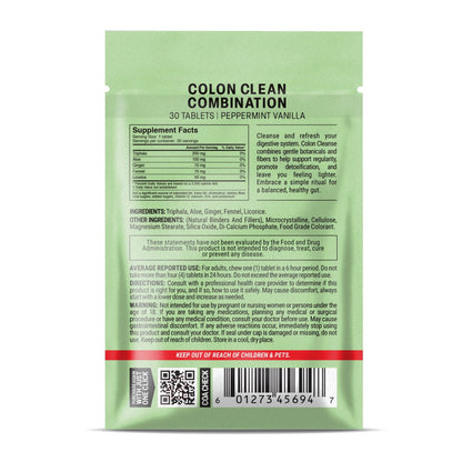 500mg Colon Clean Combination Tablets - Peppermint Vanilla - Mood Tablets