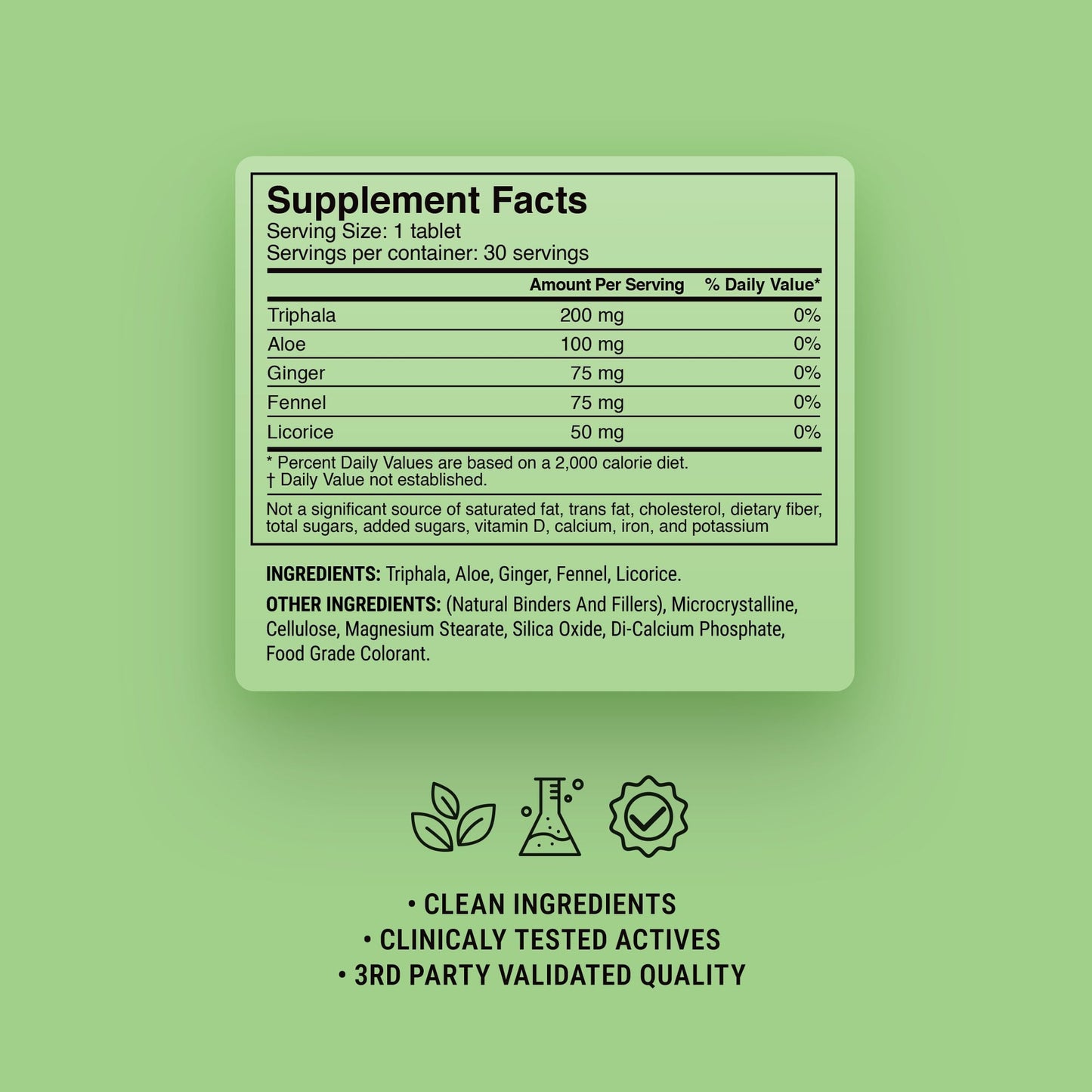 500mg Colon Clean Combination Tablets - Peppermint Vanilla - Mood Tablets