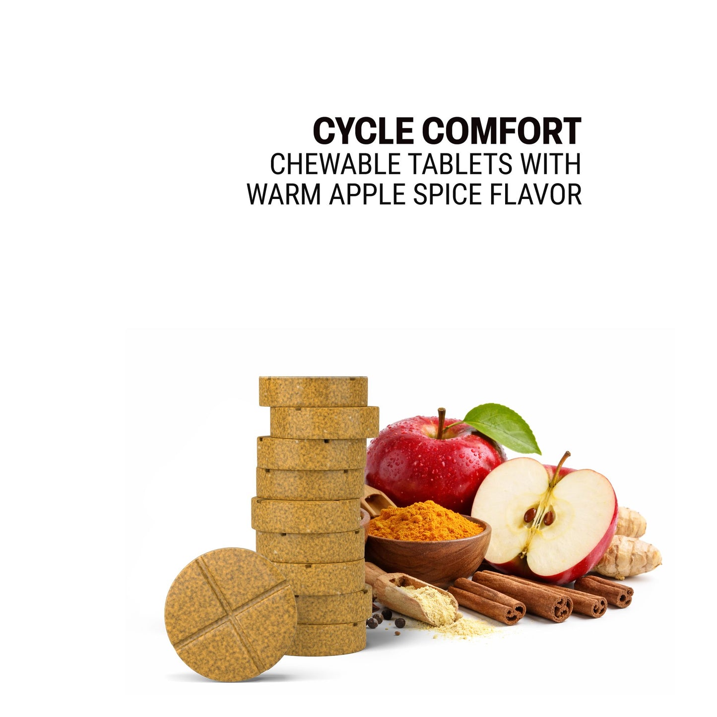 500mg Cycle Comfort Tablets - Warm Apple Spice - Mood Tablets