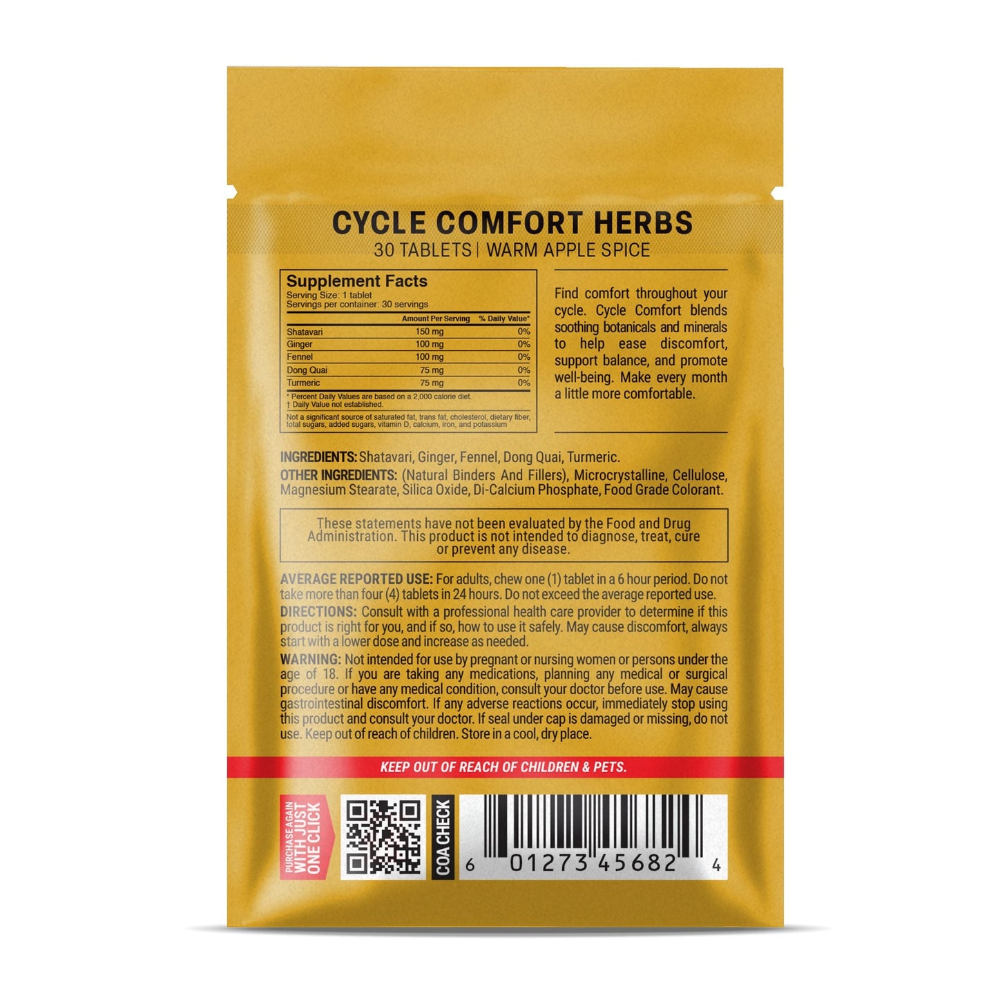 500mg Cycle Comfort Tablets - Warm Apple Spice - Mood Tablets