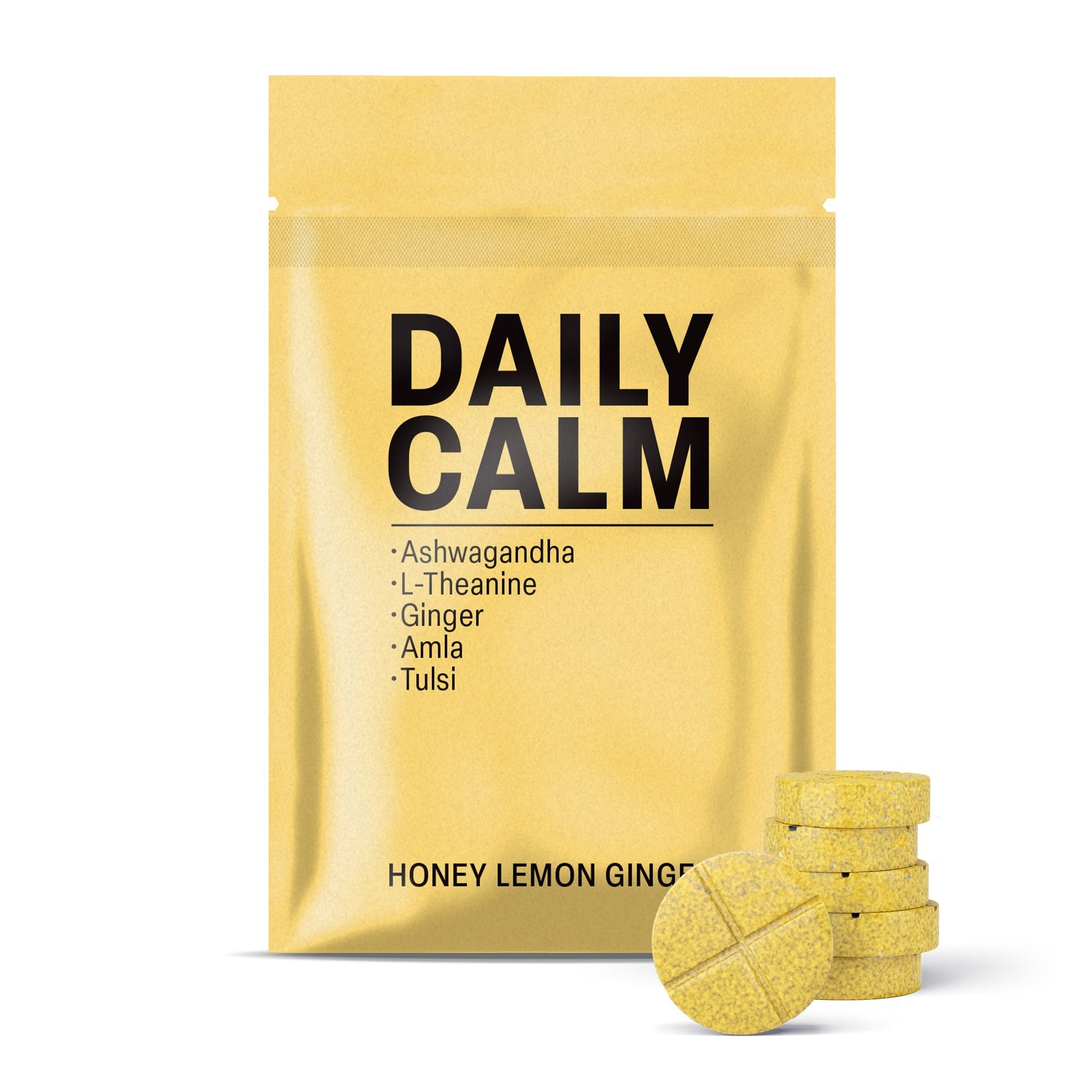 500mg Daily Calm Tablets - Honey Lemon Ginger - Mood Tablets