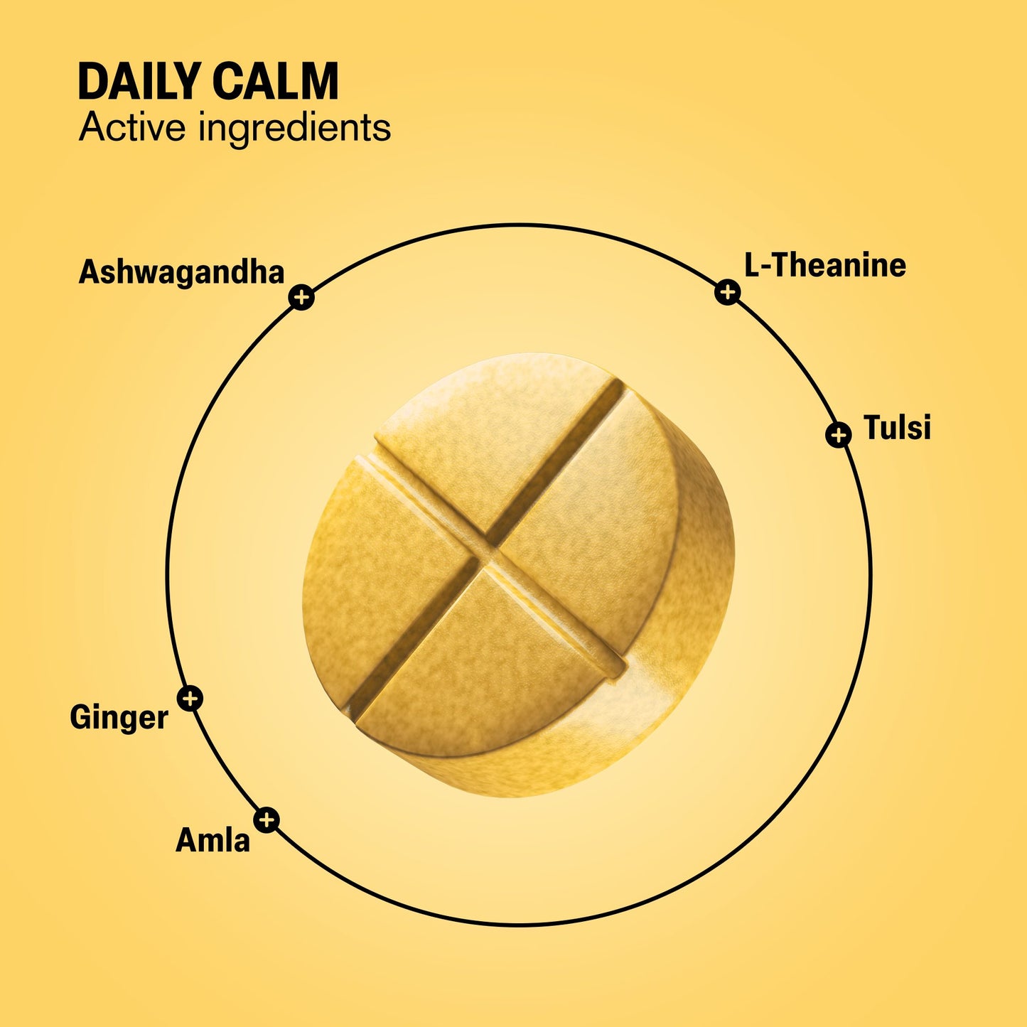 500mg Daily Calm Tablets - Honey Lemon Ginger - Mood Tablets