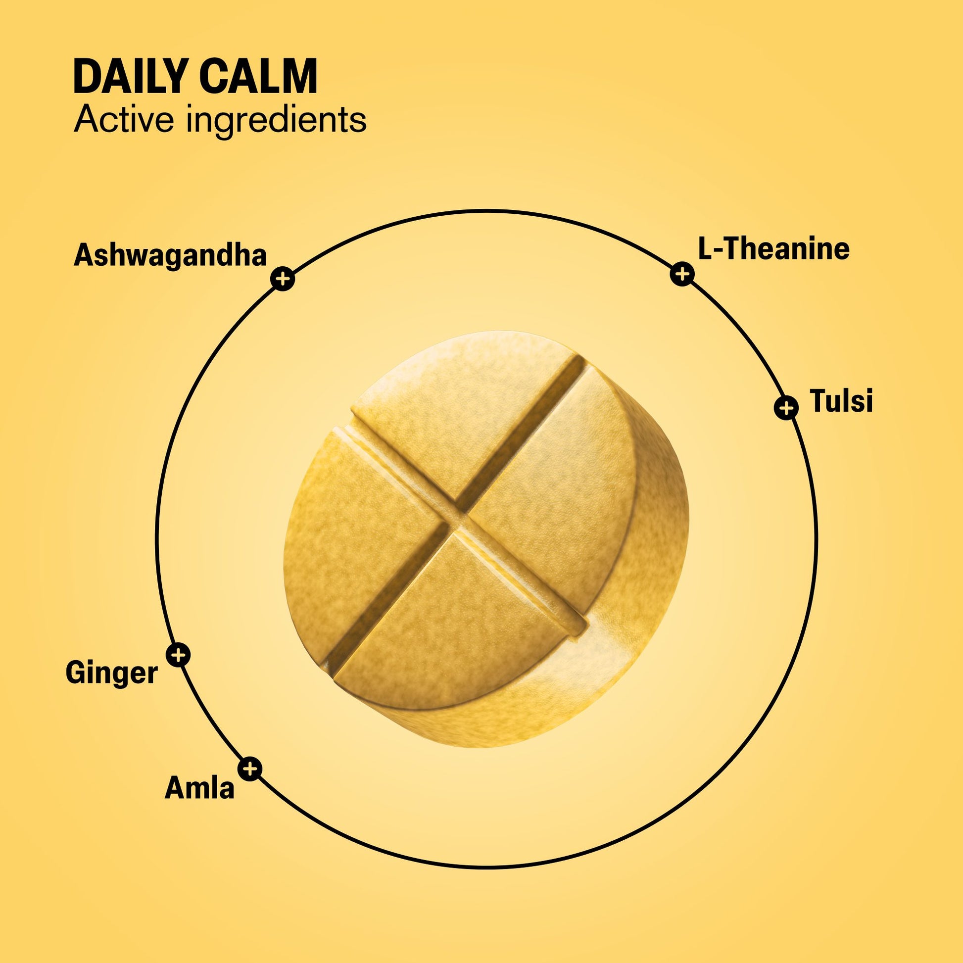 500mg Daily Calm Tablets - Honey Lemon Ginger - Mood Tablets