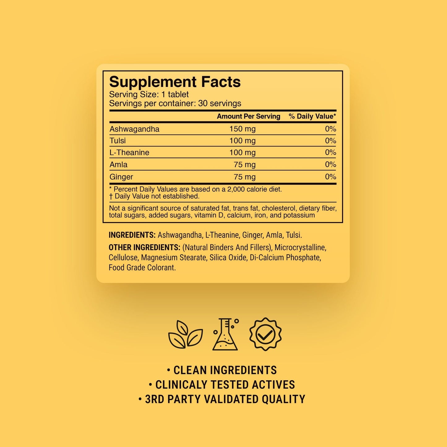 500mg Daily Calm Tablets - Honey Lemon Ginger - Mood Tablets