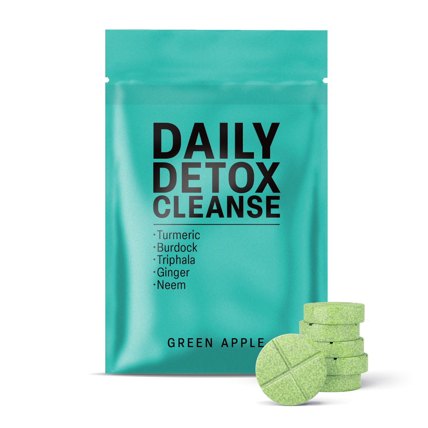 500mg Daily Cleanse Tablets - Green Apple - Mood Tablets