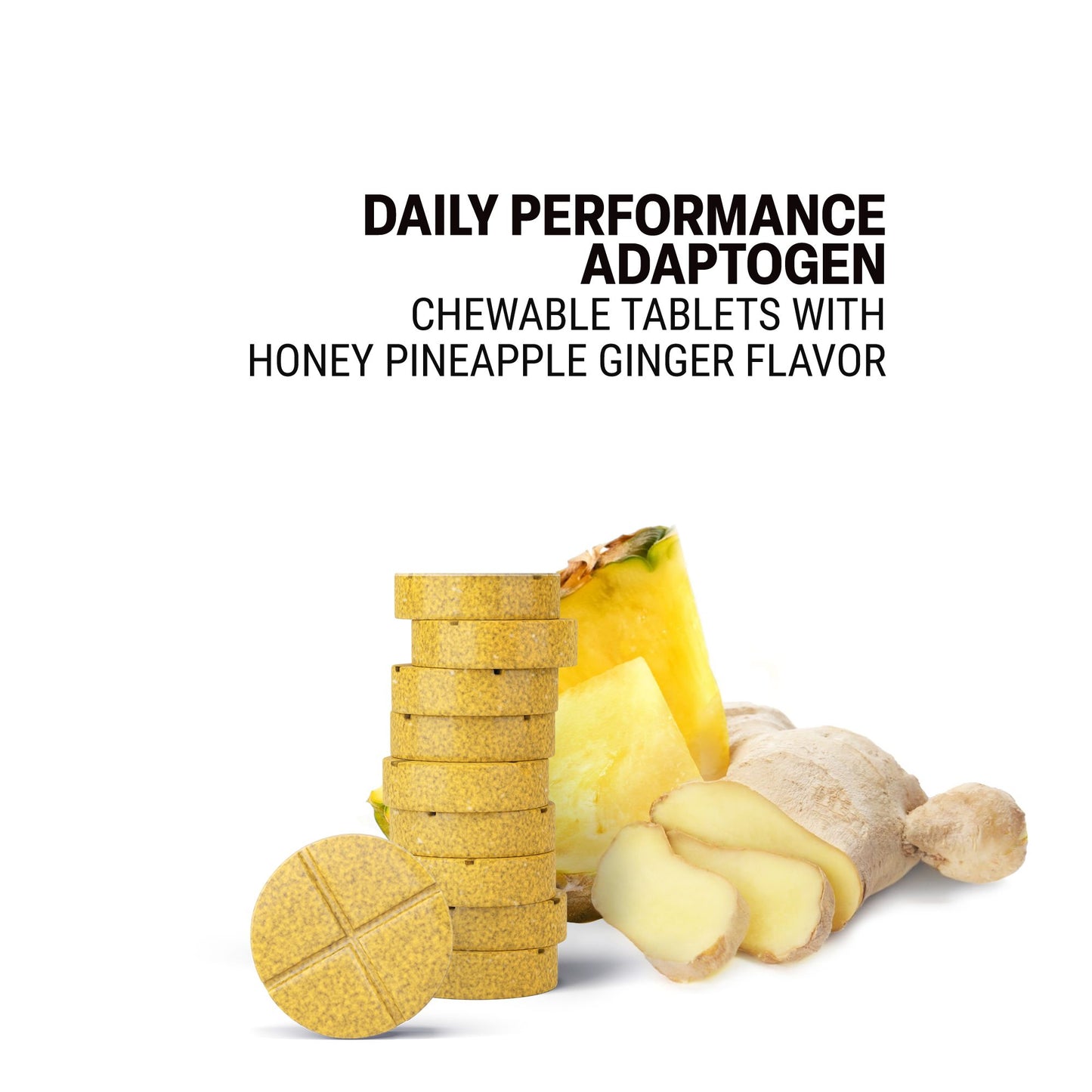 500mg Daily Performance Adaptogen Tablets - Pineapple Ginger - Mood Tablets