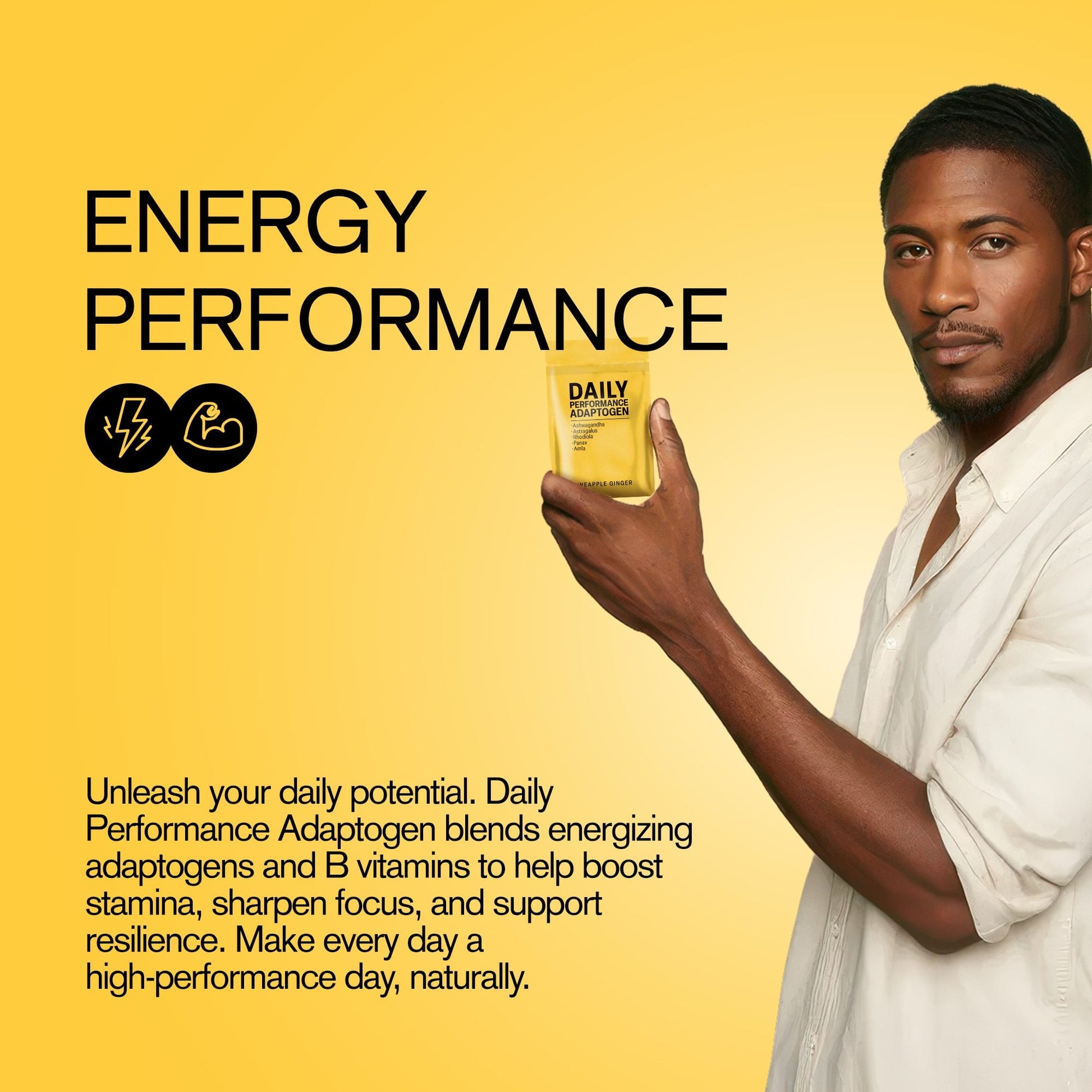 500mg Daily Performance Adaptogen Tablets - Pineapple Ginger - Mood Tablets