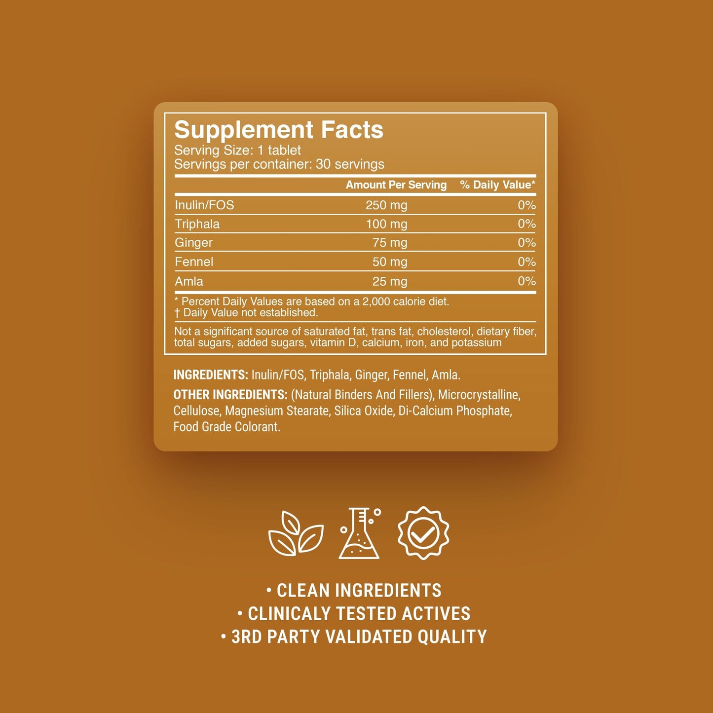500mg Daily Prebiotic Tablets - Lemon Ginger - Mood Tablets
