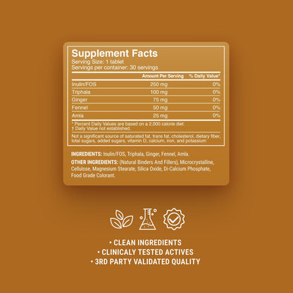 500mg Daily Prebiotic Tablets - Lemon Ginger - Mood Tablets