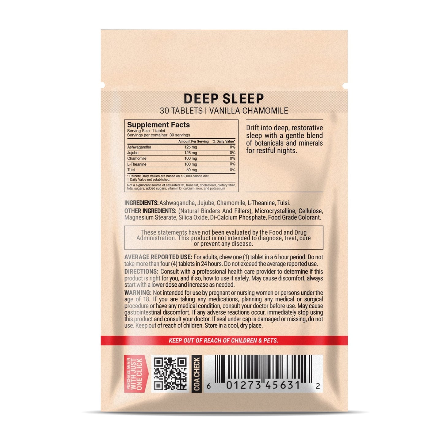 500mg Deep Sleep Tablets - Vanilla Chamomile - Mood Tablets