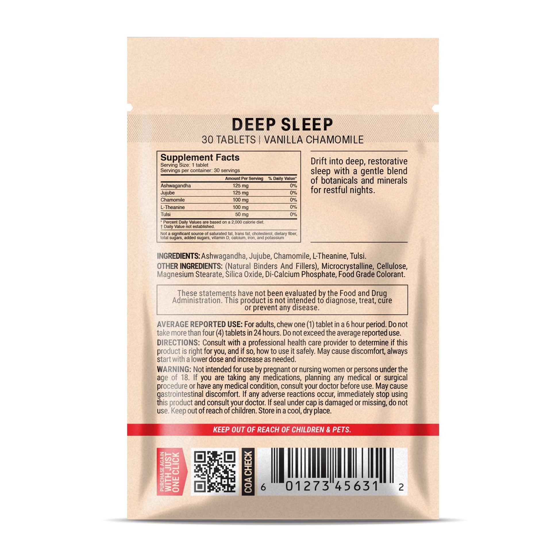 500mg Deep Sleep Tablets - Vanilla Chamomile - Mood Tablets