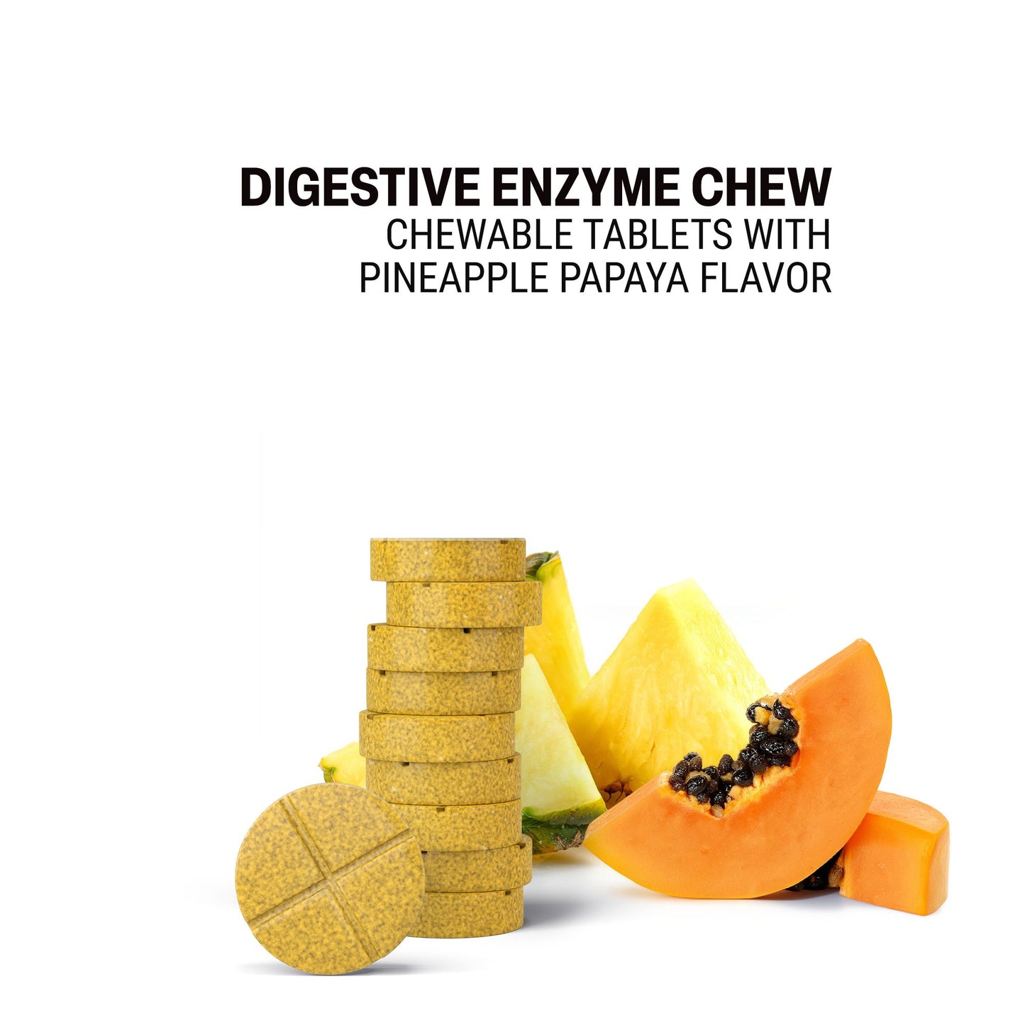 500mg Digestive Enzyme Tablets - Pineapple Papaya - Mood Tablets
