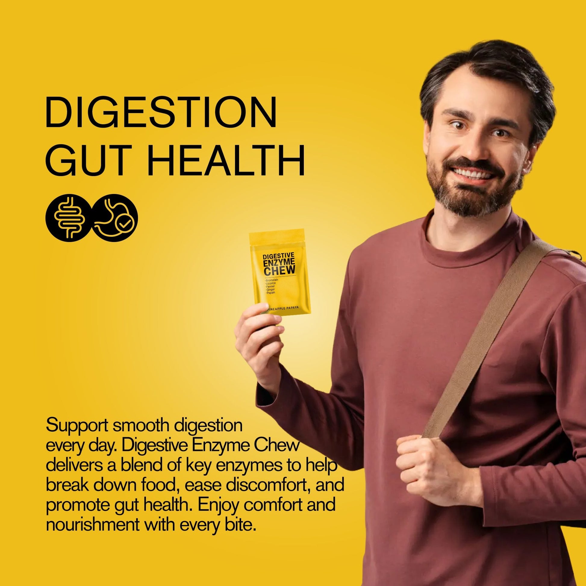 500mg Digestive Enzyme Tablets - Pineapple Papaya - Mood Tablets