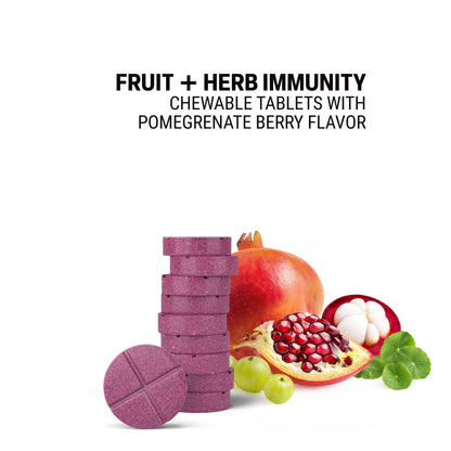 500mg Fruit + Herb Immunity Tablets - Pomegranate Berry - Mood Tablets