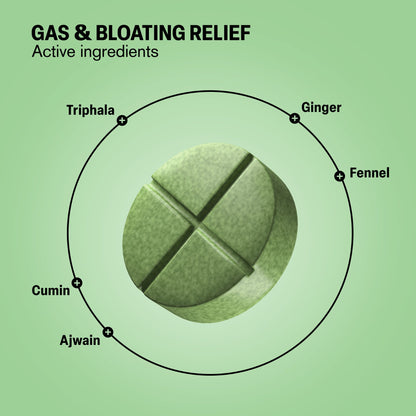 500mg Gas & Bloating Relief Tablets - Lemon Mint - Mood Tablets