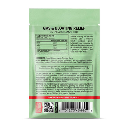 500mg Gas & Bloating Relief Tablets - Lemon Mint - Mood Tablets