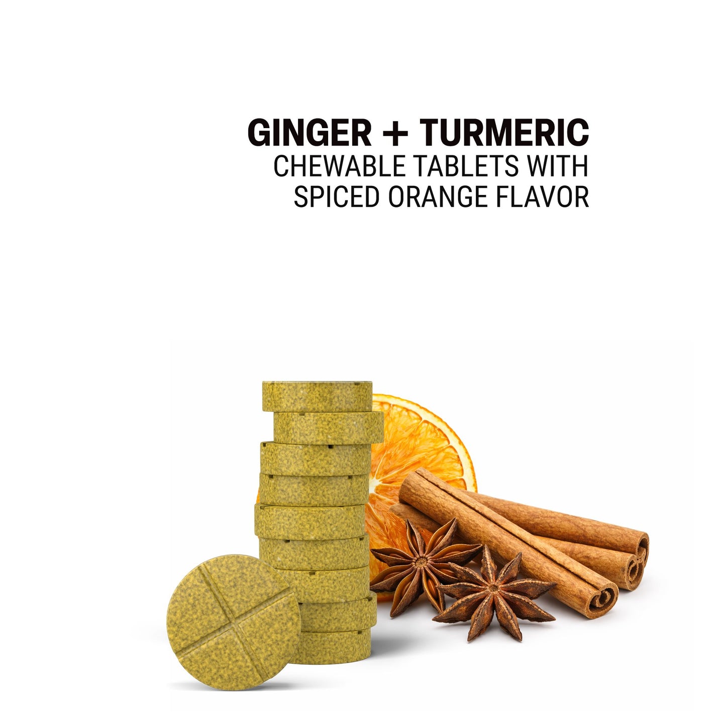 500mg Ginger + Turmeric Tablets - Spiced Orange - Mood Tablets