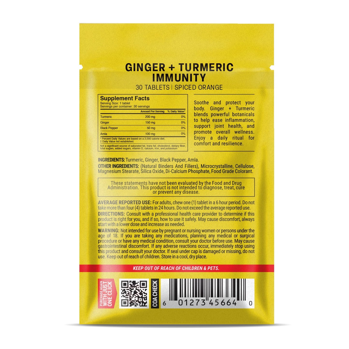 500mg Ginger + Turmeric Tablets - Spiced Orange - Mood Tablets