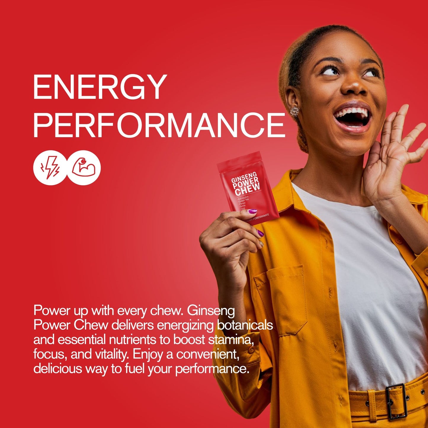 500mg Ginseng Power Tablets - Cherry Pomegranate - Mood Tablets