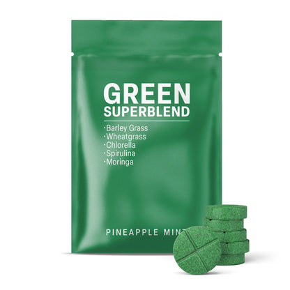 500mg Green Superblend Tablets - Pineapple Mint - Mood Tablets