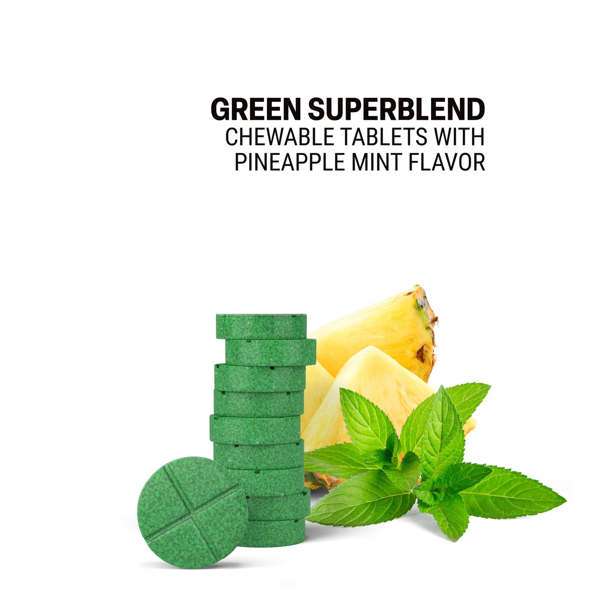 500mg Green Superblend Tablets - Pineapple Mint - Mood Tablets