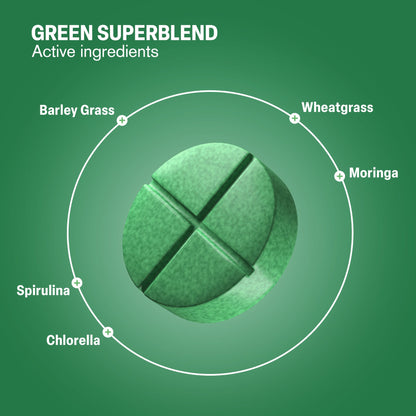 500mg Green Superblend Tablets - Pineapple Mint - Mood Tablets