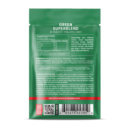 500mg Green Superblend Tablets - Pineapple Mint - Mood Tablets
