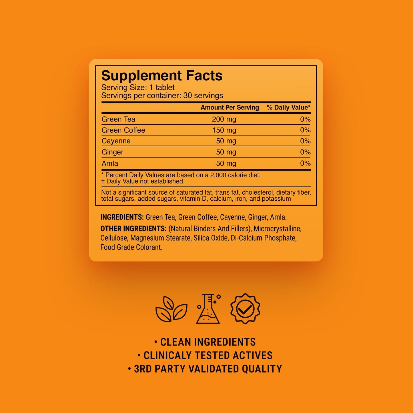 500mg Green Tea Thermogenic Tablets - Lemon Cayenne - Mood Tablets