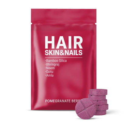 500mg Hair Skin & Nails Tablets - Pomegranate Berry - Mood Tablets