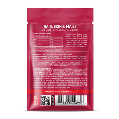 500mg Hair Skin & Nails Tablets - Pomegranate Berry - Mood Tablets
