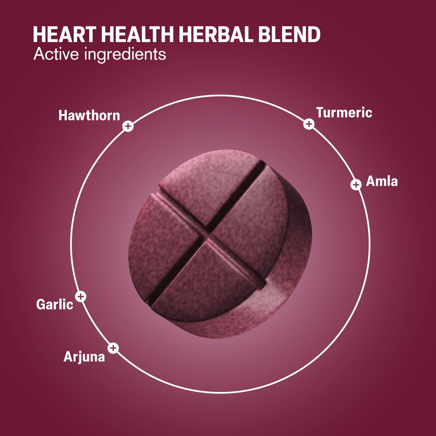 500mg Heart Health Herbal Blend Tablets - Berry Citrus - Mood Tablets