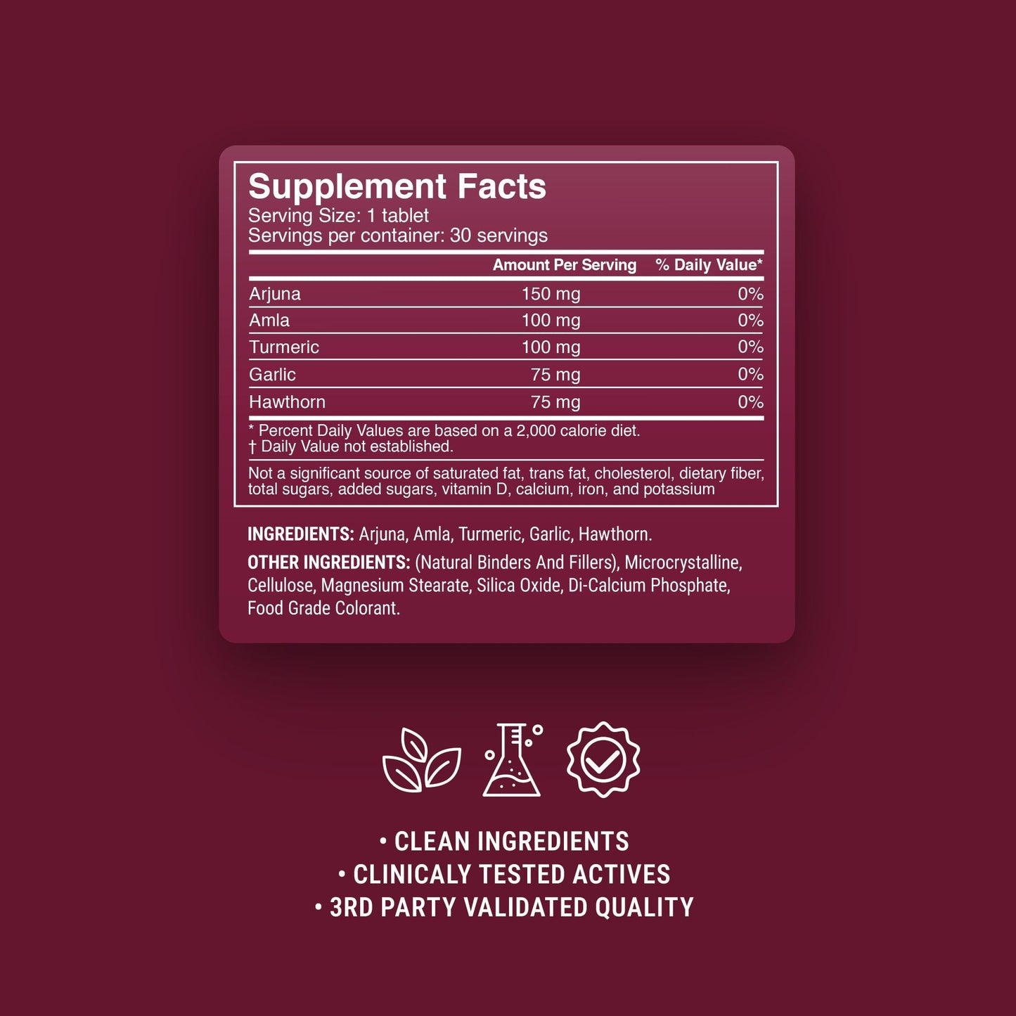 500mg Heart Health Herbal Blend Tablets - Berry Citrus - Mood Tablets