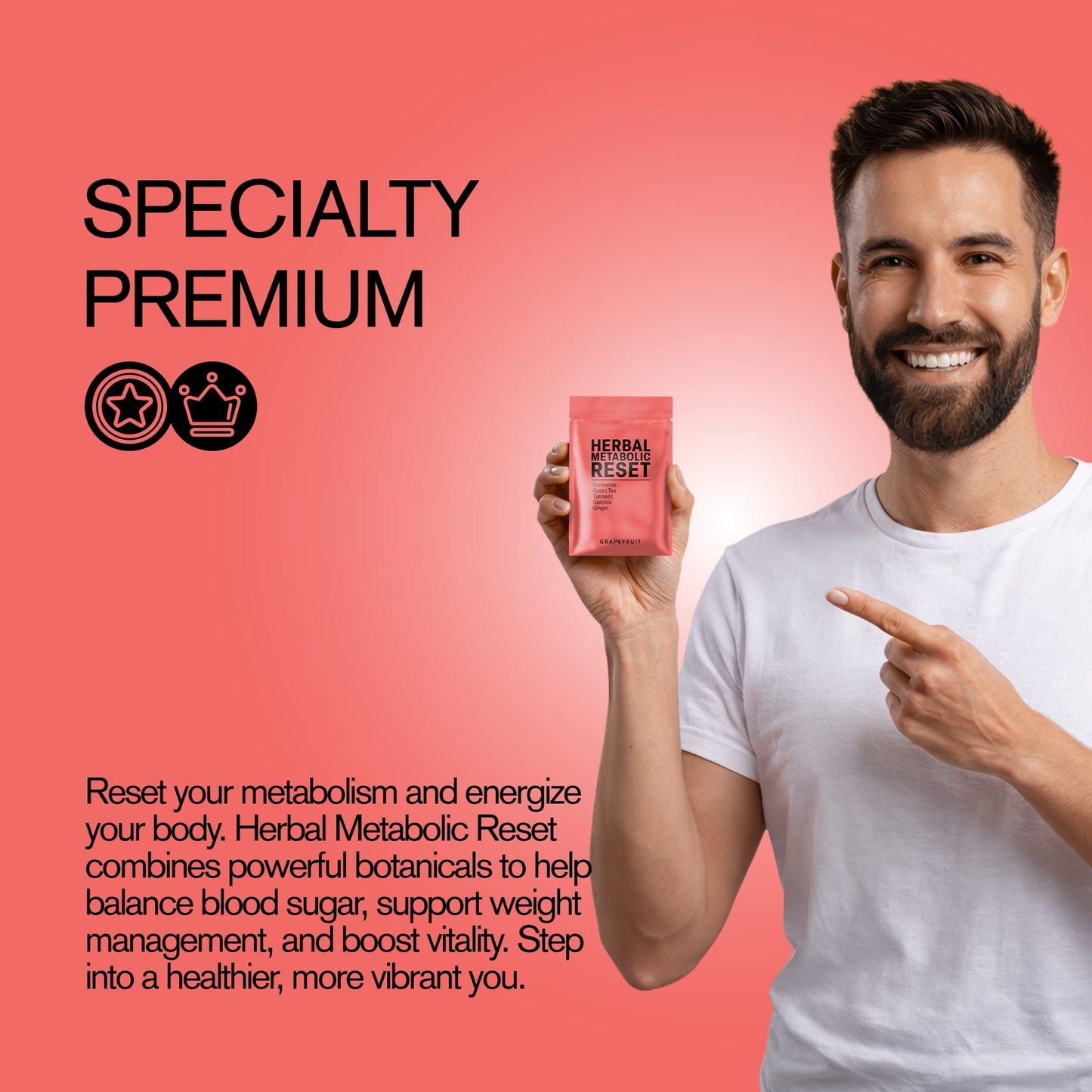 500mg Herbal Metabolic Reset Tablets - Grapefruit - Mood Tablets