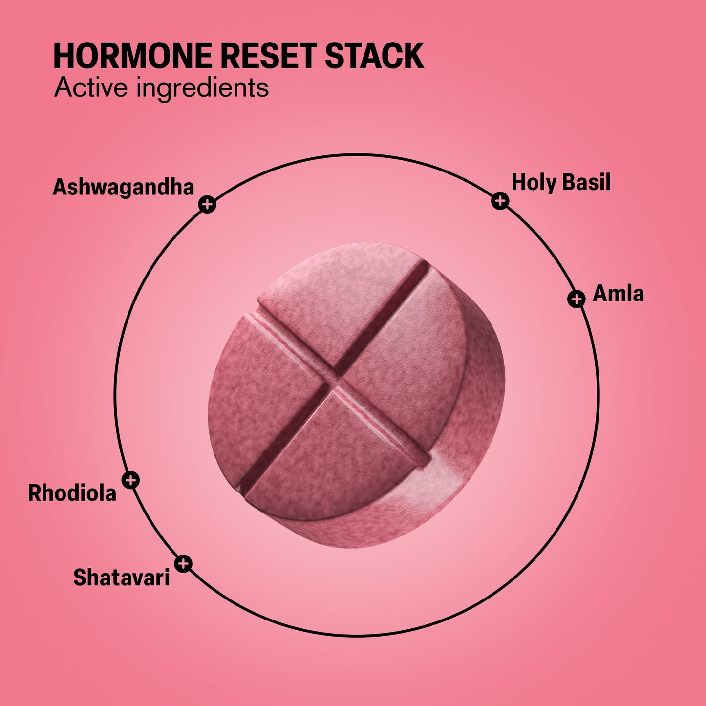 500mg Hormone Reset Stack Tablets - Berry Rose - Mood Tablets