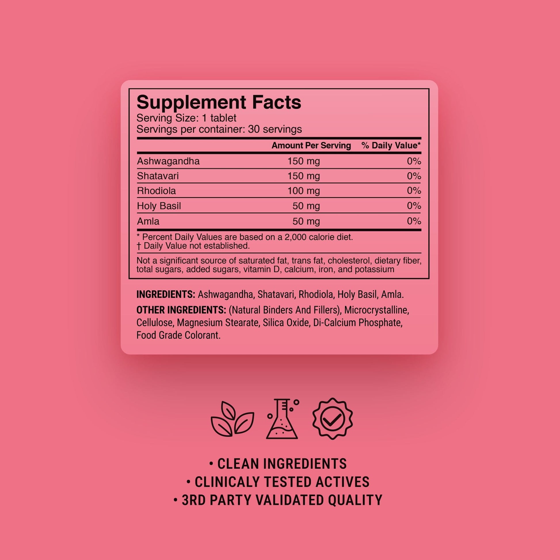 500mg Hormone Reset Stack Tablets - Berry Rose - Mood Tablets