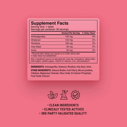 500mg Hormone Reset Stack Tablets - Berry Rose - Mood Tablets