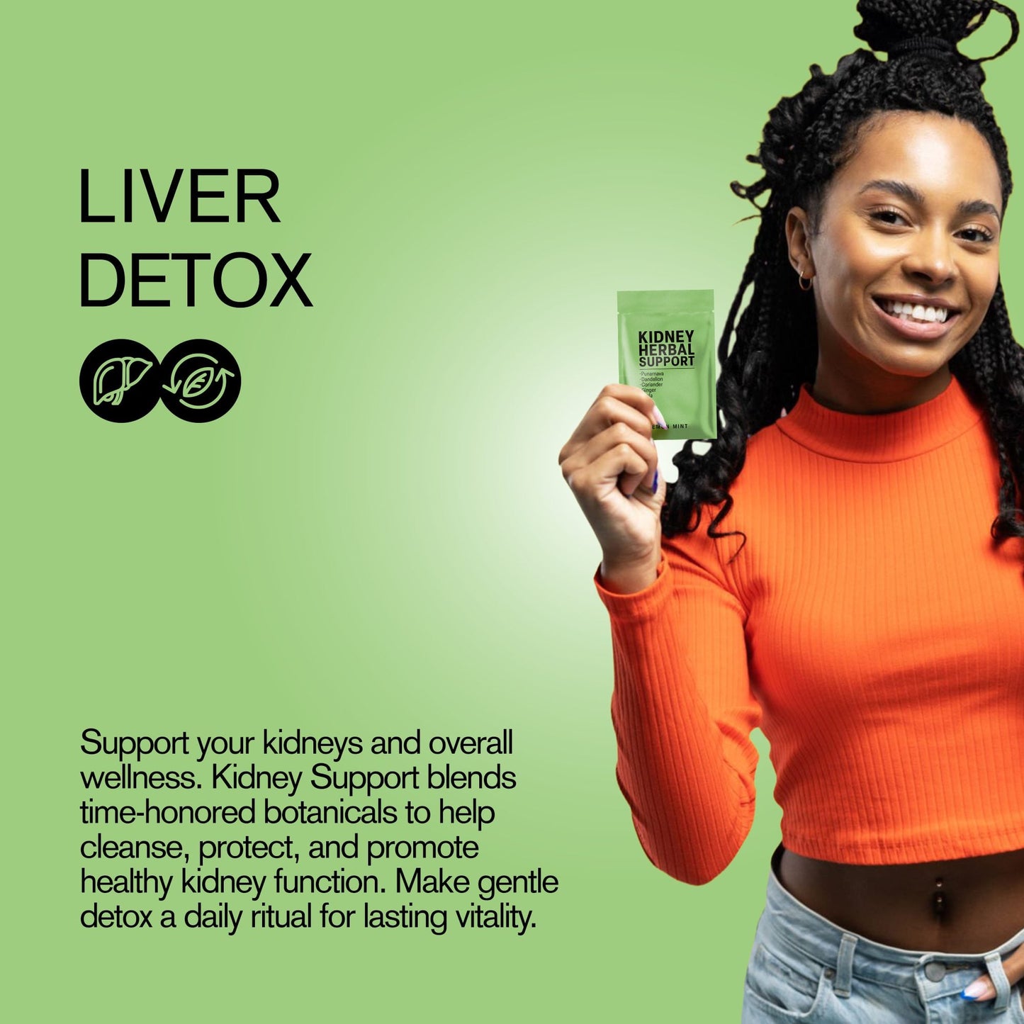 500mg Kidney Herbal Support Tablets - Lemon Mint - Mood Tablets