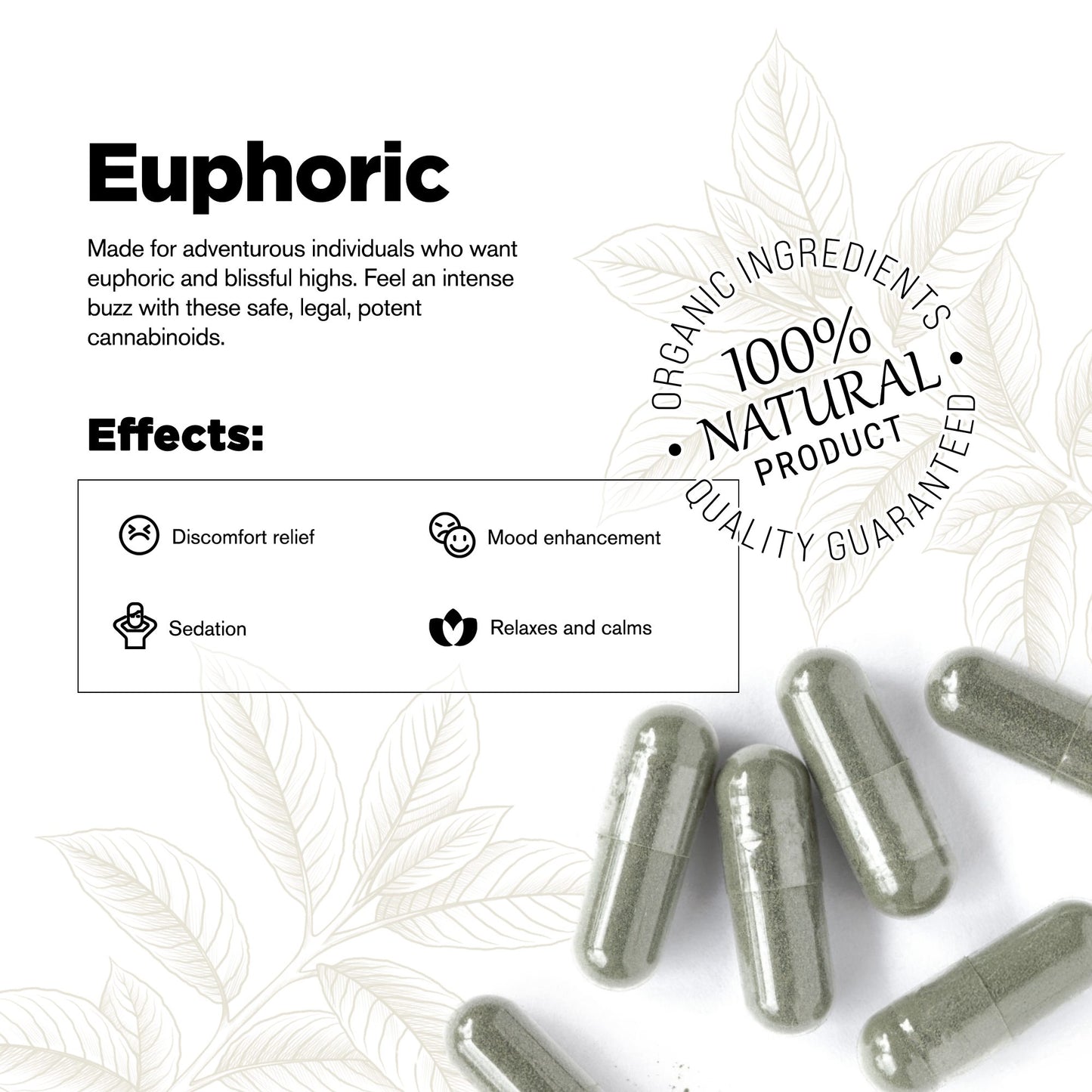 500mg Kratom Capsules - White Maeng Da Strain - 100ct - Chill Plus