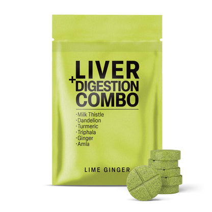 500mg Liver + Digestion Combo Tablets - Lime Ginger - Mood Tablets