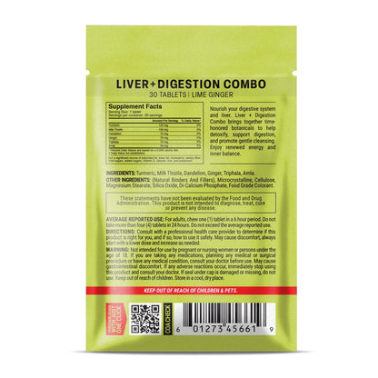 500mg Liver + Digestion Combo Tablets - Lime Ginger - Mood Tablets