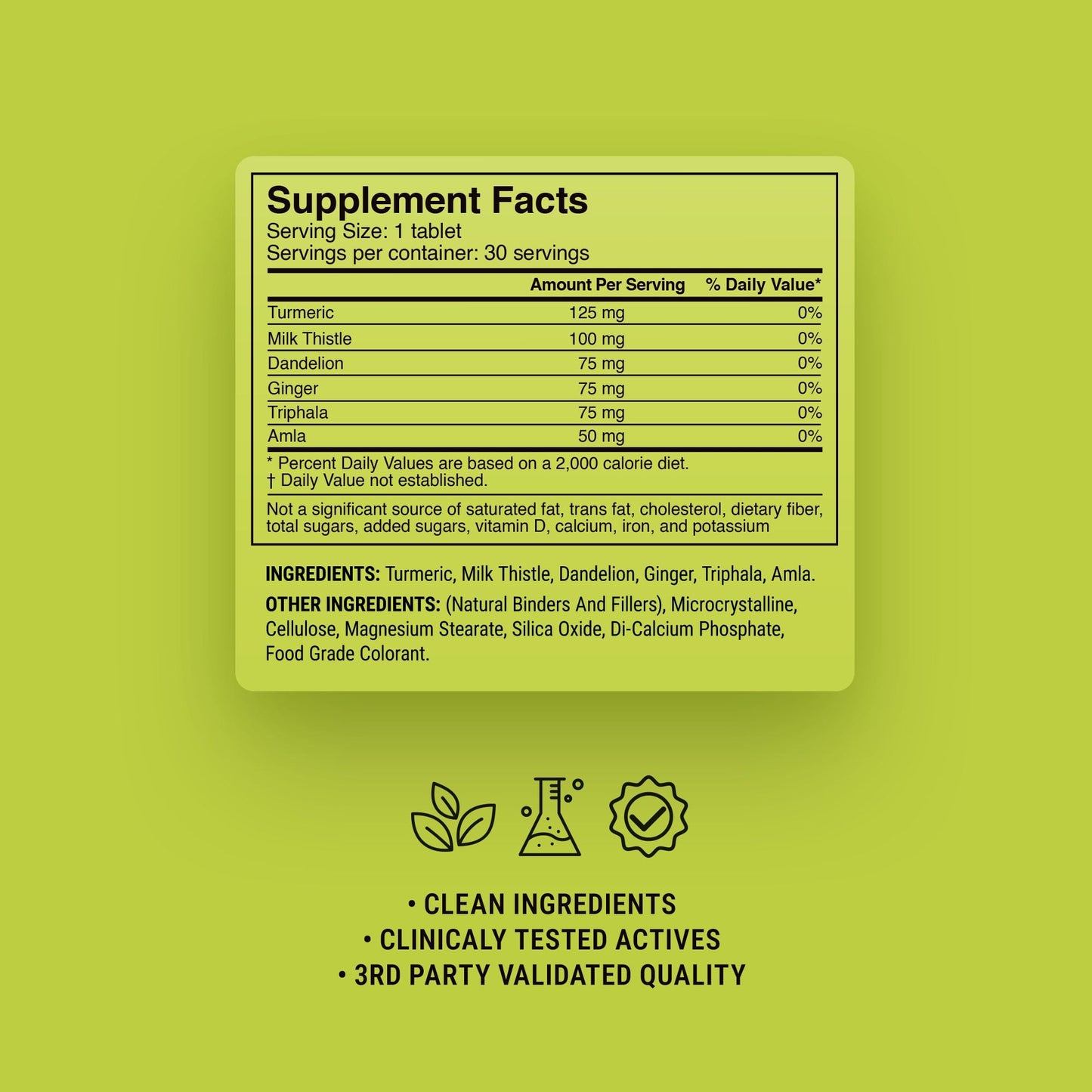 500mg Liver + Digestion Combo Tablets - Lime Ginger - Mood Tablets