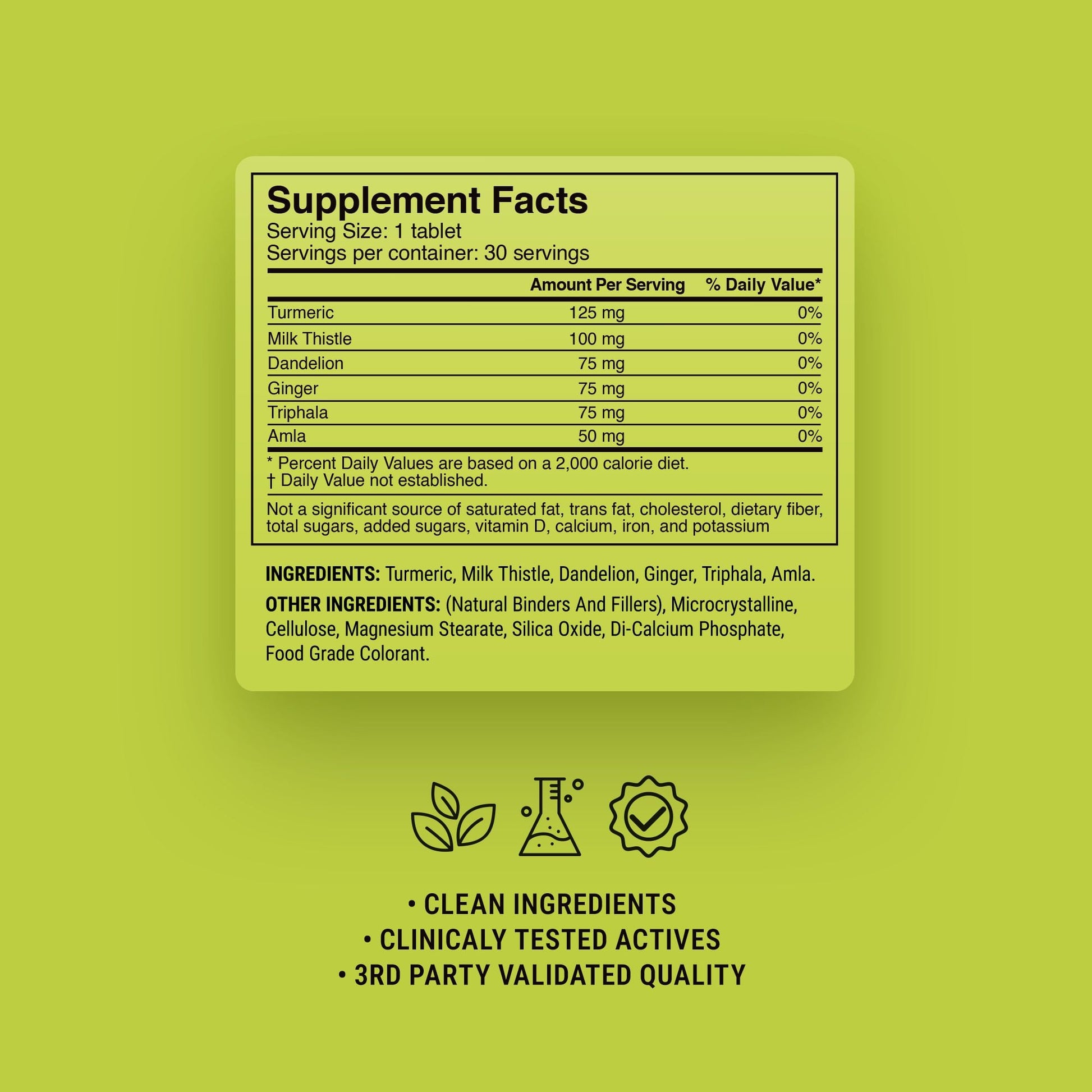 500mg Liver + Digestion Combo Tablets - Lime Ginger - Mood Tablets