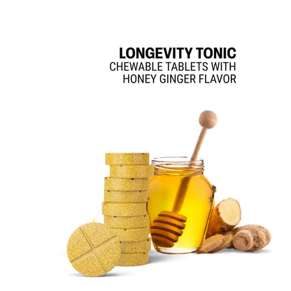 500mg Longevity Tonic Tablets - Honey Ginger - Mood Tablets