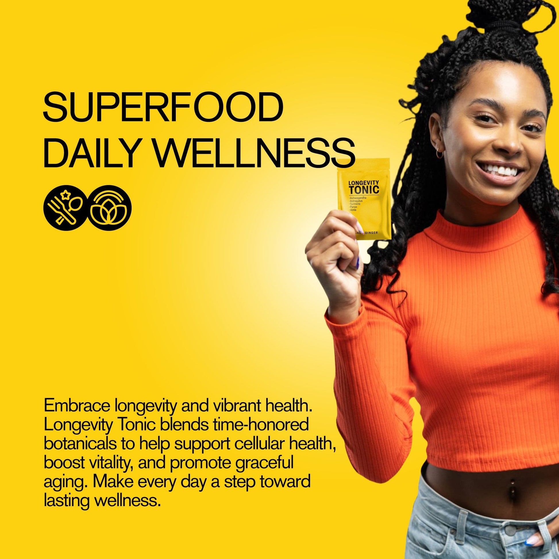 500mg Longevity Tonic Tablets - Honey Ginger - Mood Tablets