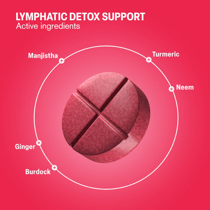 500mg Lymphatic Detox Support Tablets - Pomegranate Lime - Mood Tablets