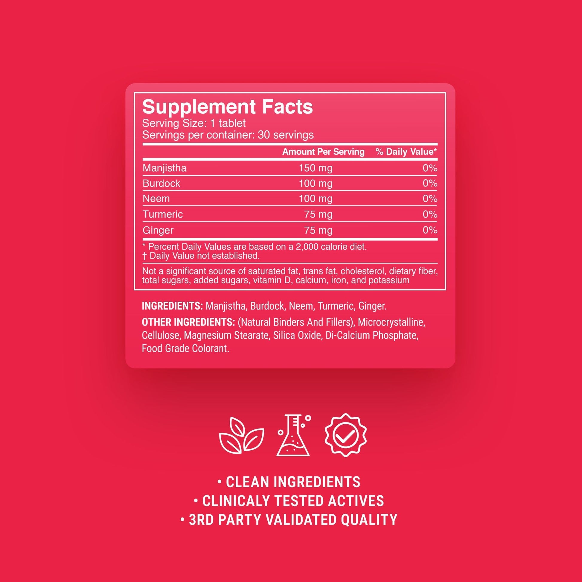 500mg Lymphatic Detox Support Tablets - Pomegranate Lime - Mood Tablets
