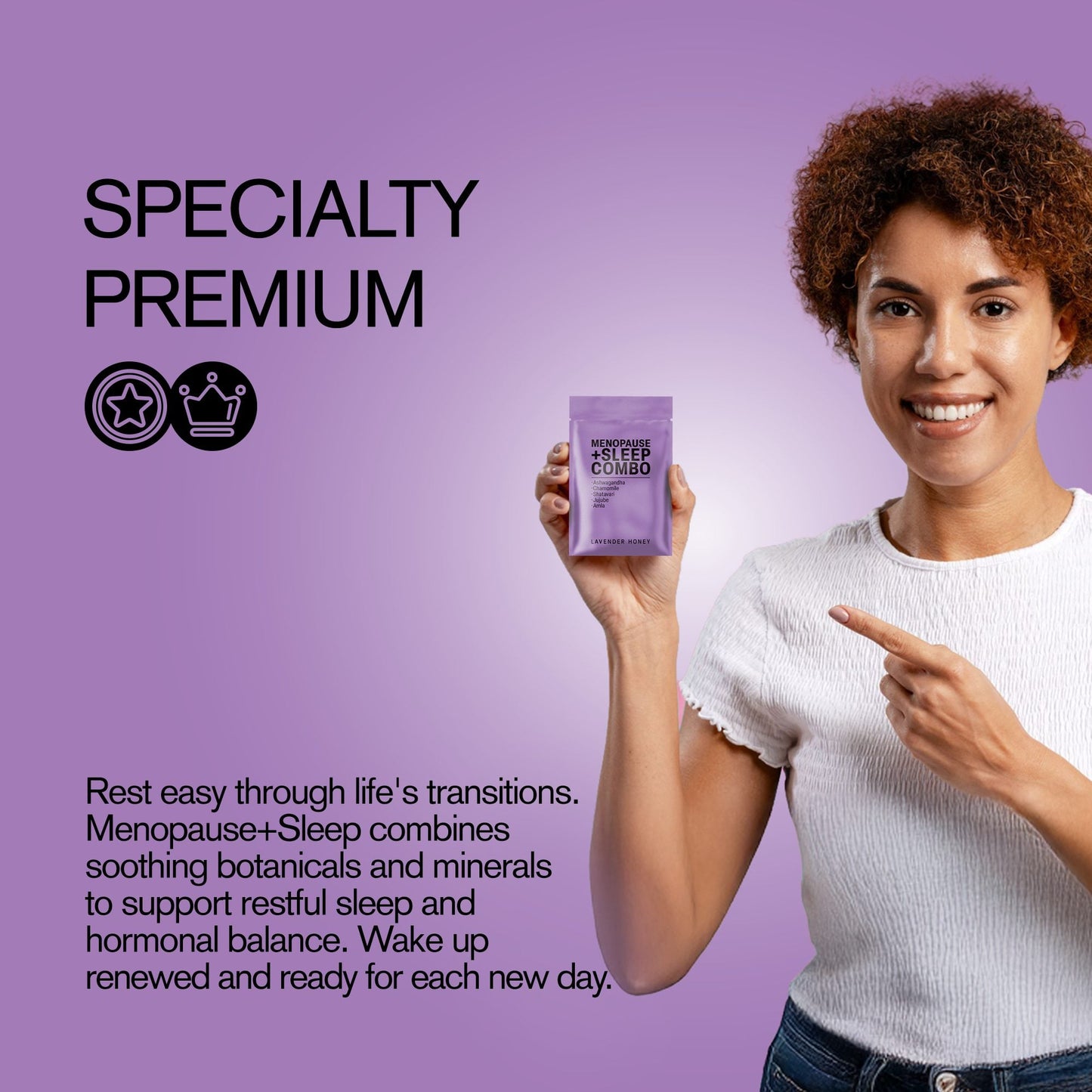 500mg Menopause + Sleep Combo Tablets - Lavender Honey - Mood Tablets