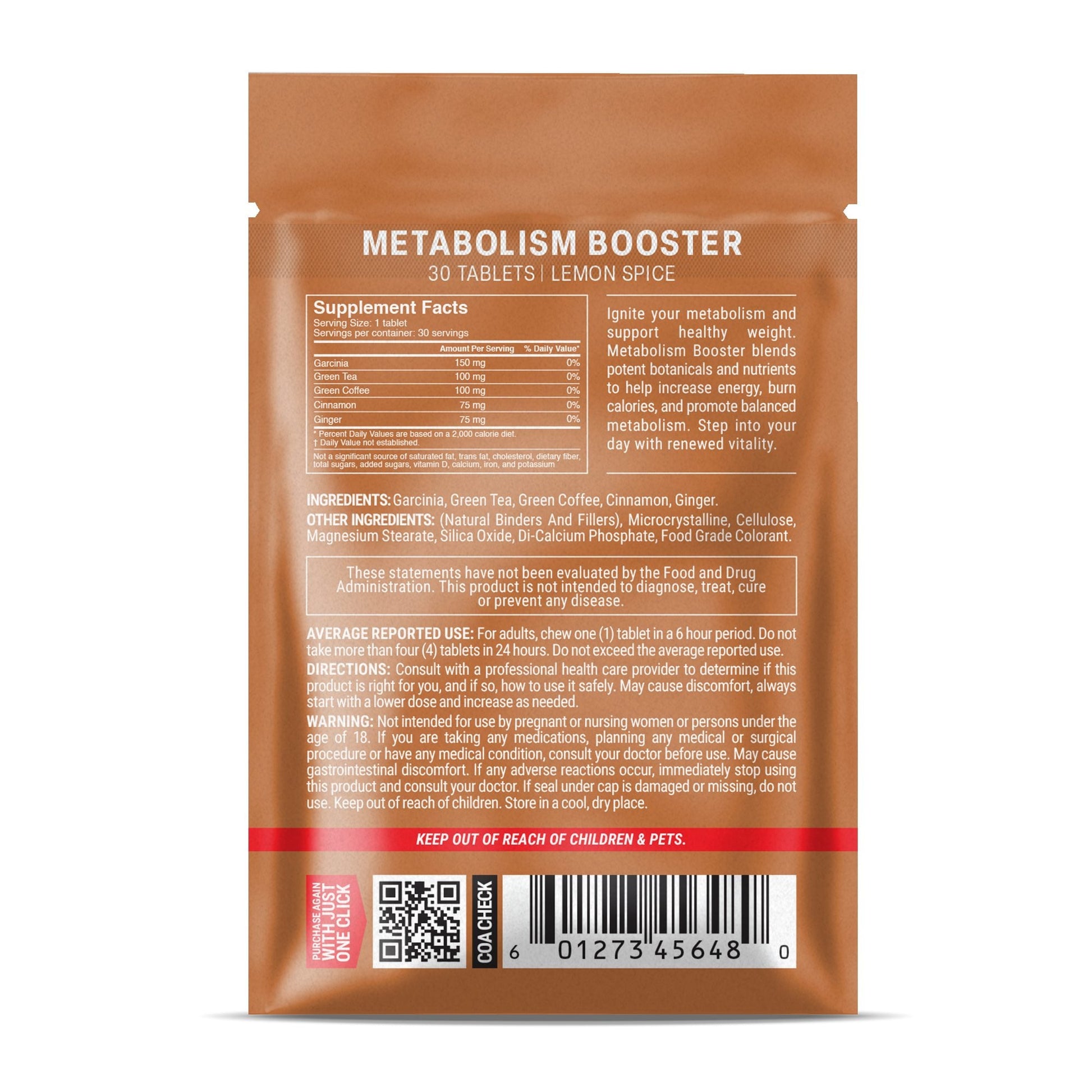 500mg Metabolism Booster Tablets - Lemon Spice - Mood Tablets